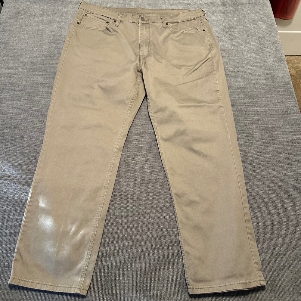 Levi's 541 Athletic Taper Pants Mens 39x30 Khaki Stretch Chino Workwear‎